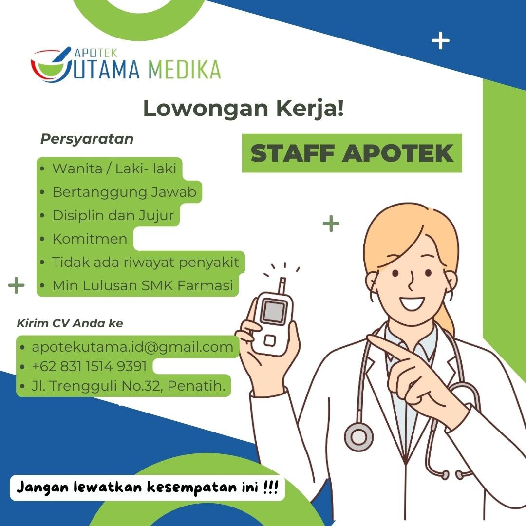 Lowongan Kerja Apotek Utama Medika